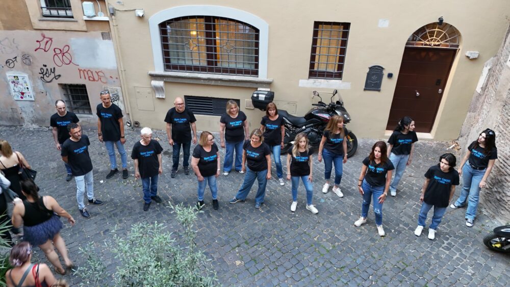 A Trastevere per il video "La sera dei miracoli".